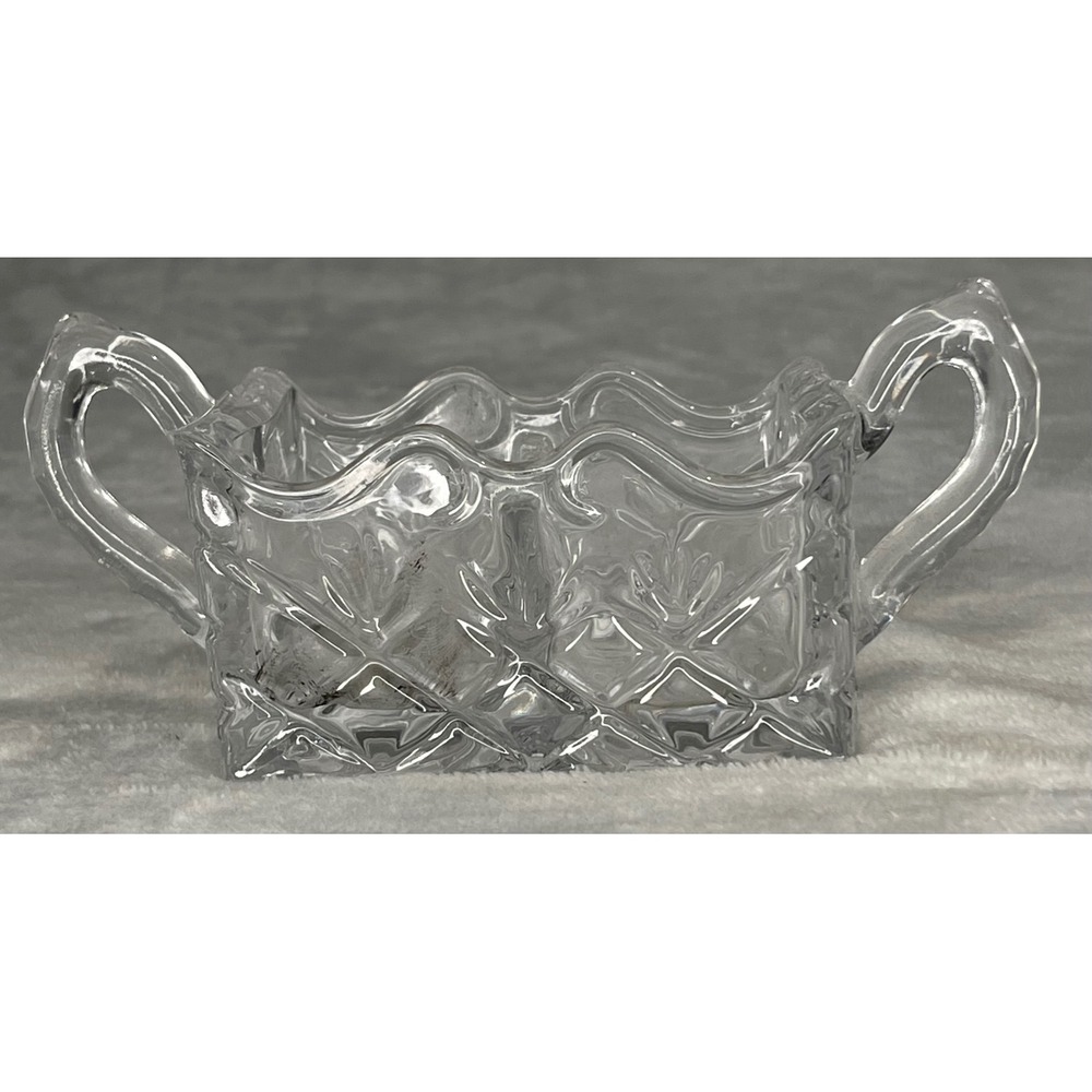 Godinger Shannon Crystal Sugar Packet Holder Server Salt Cellar Diamond Pattern